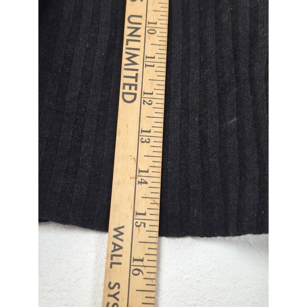 Babaton Women‎ Black Wool Blend Ribbed Knit Cropped Sweater WLV1-3493-46 Size S